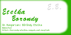 etelka borondy business card