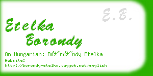 etelka borondy business card
